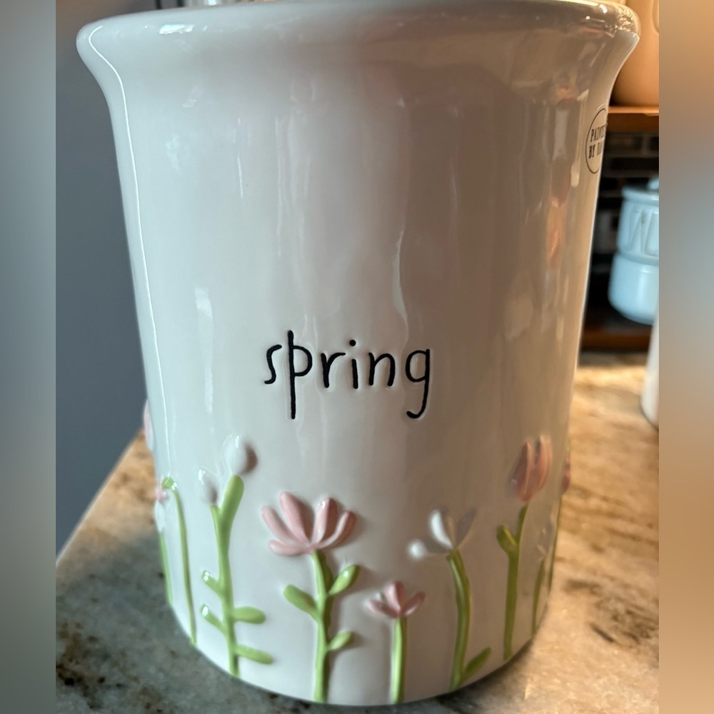 Rae Dunn Spring Floral Ceramic Crock
